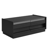 Modern Rectangle Coffee Table with 4 Drawers and 2 Display Shelves, 47.2" Wood Coffee Table with 34248855