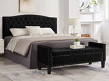 Upholstered Tufted Button Storage Bench with nails trim,Entryway Living Room Soft Padded Seat with 68033882