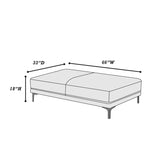 Modern Antique Gray Breathable Leatherette Large Ottoman Metal Legs 1pc Cocktail Ottoman Living Room B011P205225