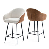 26.5'' Modern - Style counter height bar stools, with comfortable upholstery,durable metal legs N780P225243B