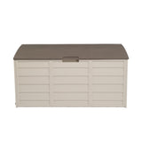 ZNTS 75gal 260L Outdoor Garden Plastic Storage Deck Box Chest Tools Cushions Toys Lockable Seat 98777319