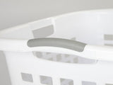 Easy Carry Plastic Laundry Hamper w/ Sturdy Rim and Handles, White, Pack of 4 93696658