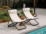TREXM 2-Pieces Outdoor Folding Chair, Rattan-Wrapped Patio Chair with Adjustable Backrest, Thick N715P428435D