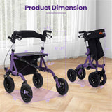 Outdoor Rolling Rollator Walker 9.5" All-Terrain Wheels, 6-Level Adjustable , Foldable, 22927300