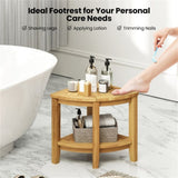 Bathroom Shower Chair,Teak Wood Shower Bench with Storage Shelf 84391729