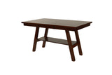 Dining Table Rectangle Dining Table w Shelve 1pc Counter Height Table Only Rubber wood Dark Walnut B011P192197