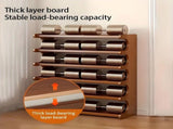 5 Tier Bamboo Shoe Rack, Free Standing Shoe Storage Organizer with Wood Grain Finish, Space Saving 65104641
