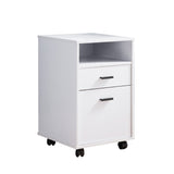 ZNTS White Mobile File Cabinet, Home/Work Cabinet with Two Drawers B107130818