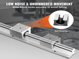Linear Guide Rail Set, SBR16 2000mm, 2 PCS 78.7 in/2000 mm SBR16 Guide Rails and 4 PCS SBR16UU Slide T3342P360018