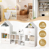 Versatile Children's Bookshelf with House-Shaped Design, Multi-Functional Storage for Books and W2699P197526