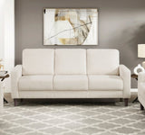 Modern Contemporary Beige Corduroy Upholstered Sofa Comfortable Cushion Solid Wood Living Room B011P359660
