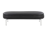 Contemporary Bench in Chrome Metal and Black Faux Leather B202P223833