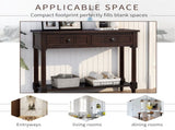 Series Console Table Traditional Design with Two Drawers and Bottom Shelf 73279163