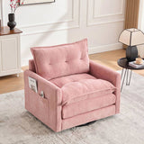 UNITED WE WIN Swivel Barrel Chair - Mid Century Modern Chair, Thick Padded Arm Chair with Solid W1568P290091