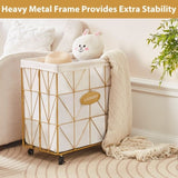 Laundry Baskets,Collapsible Laundry Basket with Wheels,Removable Lined for Easy Cleaning Storage 28852055