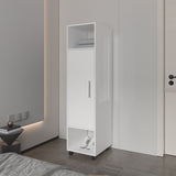 Summit Wardrobe in melamine with mirror,door and open storage B128P225195