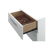2 Drawers Wooden Nightstand, Glossy White B016P252235