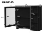 3-in-1 Bathroom Mirror Cabinet, 24-inch Wall Mounted Medicine Cabinet with Adjustable Shelf & Tower 79333181