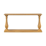 U_STYLE Vintage Sofa Table Console Table with Luxurious Pine Veneer and Elegance Vase-Leg Design,for N711P261924O