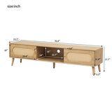 Boho TV Stand for TVs up to 80'' , Modern Farmhouse Media Console, Entertainment Center with Solid 61389525