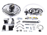 8" Chrome Power Brake Booster Master Cylinder Disc Drum Kit for Chevrolet Bel Air Impala Biscayne 65470064