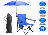 Folding Camping Chair with Detachable 8-Rib Sun Umbrella, 42.13 Inch Canopy Aluminum Alloy Portable 79339247