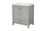 30" Bathroom Vanity with Sink Combo, Fully Assembled Bathroom Sink Cabinet with Marble Countertop, W1573P237850