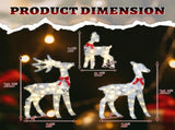 3-Piece Lighted Tinsel Christmas Reindeer Family Outdoor Decorations, Weather Proof Deer Family 31183230