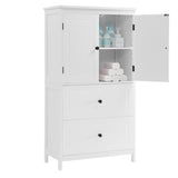 ZNTS Bathroom Storage Cabinet, Cabinet with Two Doors and Drawers, Adjustable Shelf, MDF Board, White 98836434