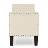 ZNTS Upholstered Tufted Button Storage Bench with nails trim,Entryway Living Room Soft Padded Seat with 65313741