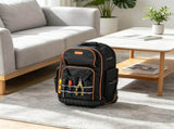 Rolling Tool Backpack, 110 lbs Capacity, Telescoping Handle & Stable Base, for Construction & 12631100