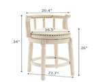 Bar Stools Seat Height 26'' Leather Wooden Bar Stools W2195P170928