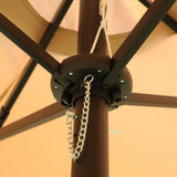 15x9ft Large Double-Sided Rectangular Outdoor Twin Patio Market Umbrella with light and base- taupe W419P145383