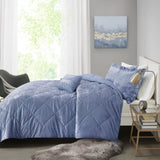 Full/Queen Velvet Comforter Set with Throw Pillow B03595988