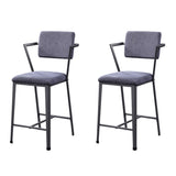 Grey and Gunmetal Open Back Counter Height Chairs B062P186542