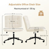 Homw Office Desk Chair with Wheels, Armless Desk Chair with Lumbar Support, Adjustable Height 360&deg T3593P337992
