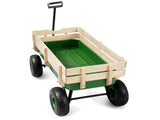 Heavy Duty Steel Wooden Side Support Cargo Wagon with 10" All-Terrain Air Tires, Up to 220lb Load 30075861