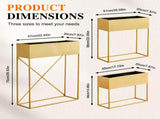 3Pack PreAssembled Gold Metal Elevated Planter Stand with NonWoven Liner, UVResistant W2796P516634