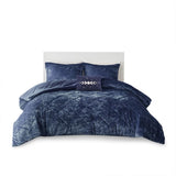 King/Cal King Velvet Comforter Set with Throw Pillow B03595942