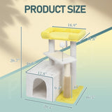 27.5in Cat Tree, Multi-level Cat Tower with Cat Scratching Post and Pad, Cozy Cat Condo, Padded Top 37744591