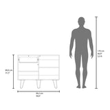 Red Rock Sideboard with Hairpin Legs, White and Natural Oak Finish B128P287516