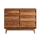 6 Drawer Double Dresser Features Vintage-style and Bevel Design W578132029