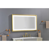 48x30 Inch LED Frontlit Bathroom Mirror with Metal Frame, Wall Mounted Vanity Mirror with Smart 52931184