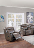 Contemporary Power Motion Glider Recliner Chair 1pc Living Room Furniture Dark Coffee Breathable B011133396