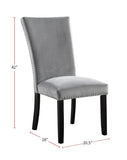 ZNTS Attractive Set of 2pc Side Chairs Dining Room Furniture Gray Flannelette Seat Nailhead Trim Kitchen B011P246253