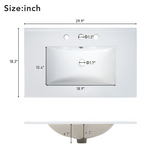 30" White Bathroom Vanity with Sink Combination Set, Bathroom Storage Cabinet with Soft Close Door, N729P177787K
