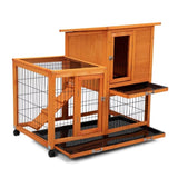 ZNTS Detachable Rabbit Hutch with Removable Tray and Rolling Casters, Orange W2181P190616