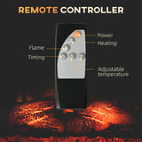 27" Electric Fireplace Insert, Retro Recessed Fireplace Heater with Realistic Log Flame, Remote 68101942