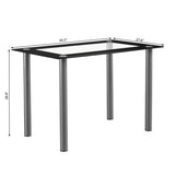 ZNTS 110cm Dining Table Tempered Glass Dining Table 66402651