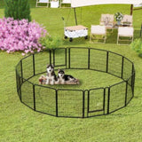 ZNTS 16 Panels Heavy Duty Metal Playpen with door,31.7"H Dog Fence Pet Exercise Pen for Outdoor 48240040